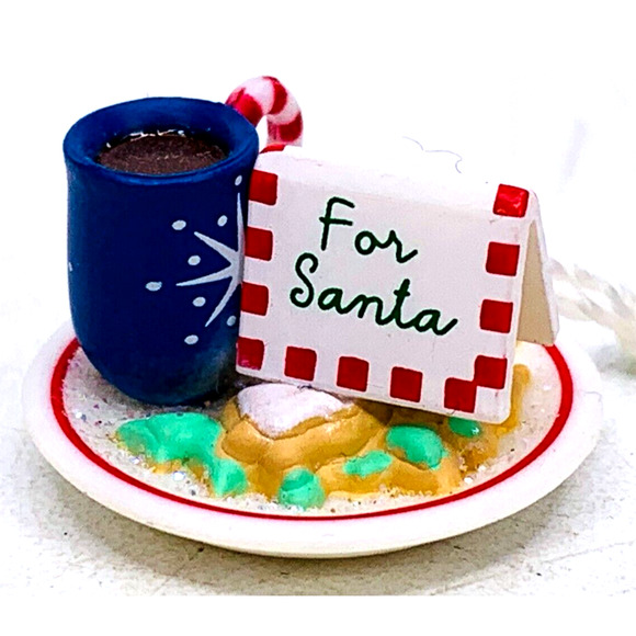 Hallmark JUST FOR SANTA Miniature Keepsake Ornament‎ Cookies Cocoa 2004 - Picture 2 of 12